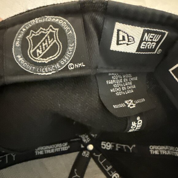 Edmonton Oilers NHL Official NewEra 59fifty Black and white Hat Wool Size 7 1/4 - Picture 5 of 9